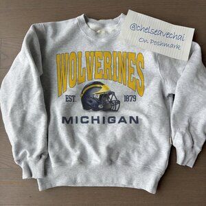 Vintage University of Michigan Wolverines Football Sweatshirt Michigan Shirt Tee